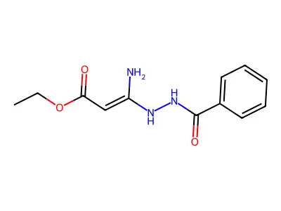 Ethyl 3-amino-3-(2-benzoylhydrazinyl)prop-2-enoate structure