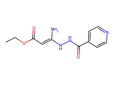 Ethyl 3-amino-3-[2-(pyridine-4-carbonyl)hydrazinyl]prop-2-enoate structure