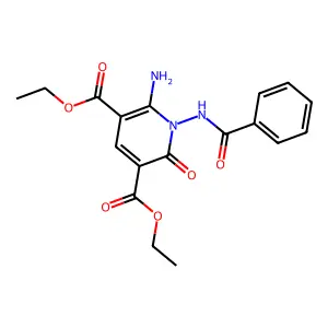 Diethyl 6-amino-1-(benzoylamino)-2-oxo-1,2-dihydro-3,5-pyridinedicarboxylate structure