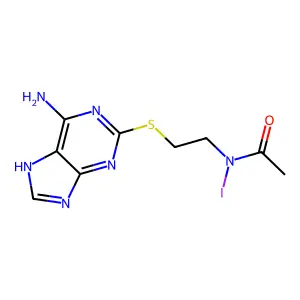 2-(N-Iodoacetylaminoethyl)thioadenine structure