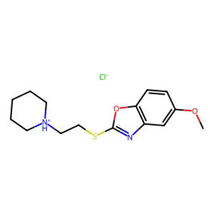 Benzoxazole, 5-methoxy-2-((2-piperidinoethyl)thio)-, monohydrochloride structure