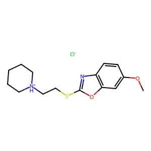 Benzoxazole, 6-methoxy-2-((2-piperidinoethyl)thio)-, monohydrochloride structure