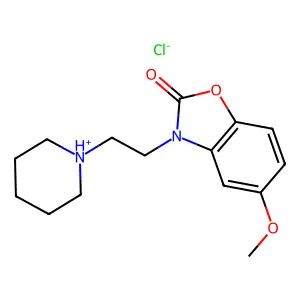 2-Benzoxazolinone, 5-methoxy-3-(2-piperidinoethyl)-, monohydrochloride structure