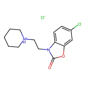 2-Benzoxazolinone, 6-chloro-3-(2-piperidinoethyl)-, monohydrochloride structure
