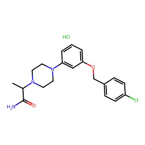 3'-((p-Chlorobenzyl)oxy)-alpha-methyl-1-piperazineacetanilide monohydrochloride structure