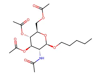 (5-Acetamido-3,4-diacetyloxy-6-pentoxyoxan-2-yl)methyl acetate structure