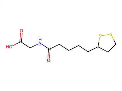 Glycine, N-[5-(1,2-dithiolan-3-yl)-1-oxopentyl]- structure