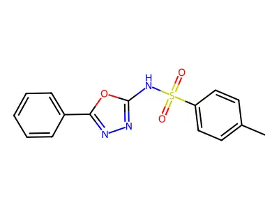4-methyl-N-(5-phenyl-1,3,4-oxadiazol-2-yl)benzenesulfonamide structure