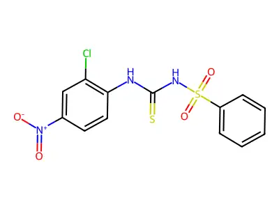 Benzenesulfonamide, N-[[(2-chloro-4-nitrophenyl)amino]thioxomethyl]- structure