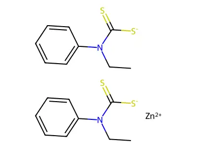 乙基苯基二硫代氨基甲酸锌 structure