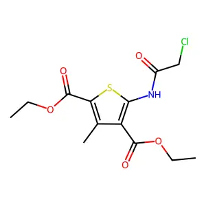 Diethyl 5-[(chloroacetyl)amino]-3-methylthiophene-2,4-dicarboxylate structure