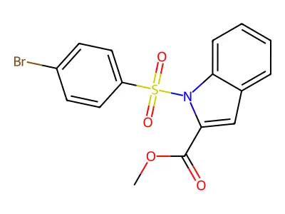 methyl 1-[(4-bromophenyl)sulfonyl]-1H-indole-2-carboxylate structure