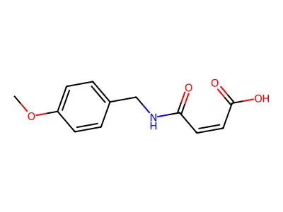 (E)-4-[(4-methoxyphenyl)methylamino]-4-oxobut-2-enoic acid structure