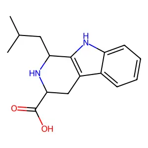 1-Isobutyl-2,3,4,9-tetrahydro-1H-pyrido[3,4-b]indole-3-carboxylic acid structure