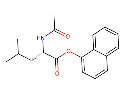 naphthalen-1-yl (2S)-2-acetamido-4-methylpentanoate structure