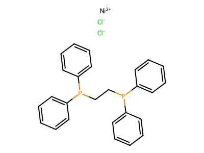 二氯化[1,2-二(二苯基膦基)乙烷]镍 structure