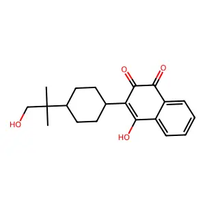 4-Hydroxy-3-[4-(1-hydroxy-2-methylpropan-2-yl)cyclohexyl]naphthalene-1,2-dione structure