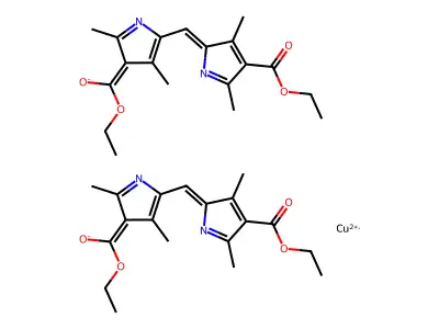Copper,5-dimethyl-2H-pyrrol-2-ylidene)methyl]-2,4-dimethylpyrrole-3-carboxylato]-, tetraethyl ester structure