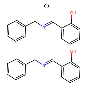Bis[2-[[(phenylmethyl)imino]methyl]phenolato-N,O]copper structure