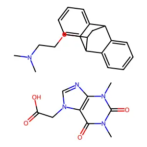 9,10-Dihydro-9-(2-(dimethylamino)ethoxy)-9,10-ethanoanthracene 7-theophyllinylacetate structure