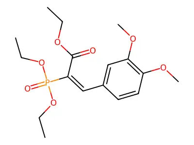2-Propenoic acid,2-(diethoxyphosphinyl)-3-(3,4-dimethoxyphenyl)-, ethyl ester structure