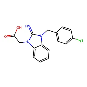 [3-(4-chlorobenzyl)-2-imino-2,3-dihydro-1H-benzimidazol-1-yl]acetic acid structure