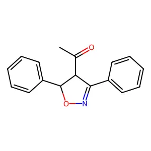 Ethanone, 1-(4,5-dihydro-3,5-diphenyl-4-isoxazolyl)- structure