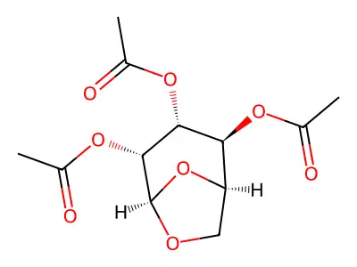 beta-D-Glucopyranose, 1,6-anhydro-, 2,3,4-triacetate structure