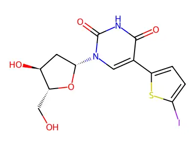 5-Bromothienyldeoxyuridine structure