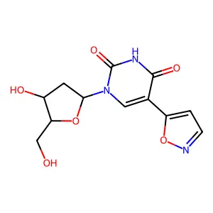 2'-Deoxy-5-(5-isoxazolyl)uridine structure