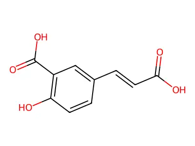5-(2-羧乙烯基)-2-羟基苯甲酸 structure