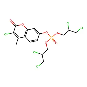 3-Chloro-4-methyl-2-oxo-2H-1-benzopyran-7-yl bis(2,3-dichloropropyl) phosphate structure
