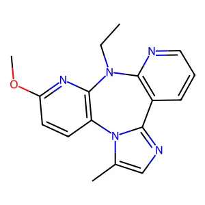 8-Ethyl-6-methoxy-3-methyl-8H-1,3a,7,8,9-pentaaza-dibenzo[e,h]azulene structure