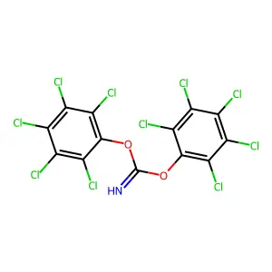 Bis(2,3,4,5,6-pentachlorophenoxy)methanimine structure