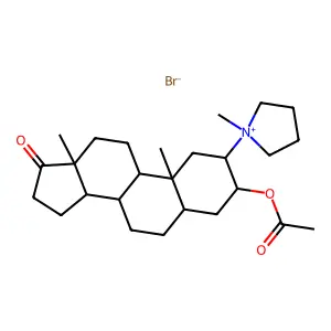 3-(Acetyloxy)-2-(1-methylpyrrolidin-1-ium-1-yl)-17-oxoandrostane bromide structure