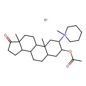3-(Acetyloxy)-2-(1-methylpiperidin-1-ium-1-yl)-17-oxoandrostane bromide structure