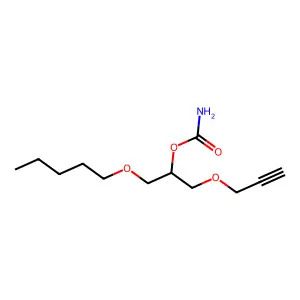 2-Propanol, 1-(pentyloxy)-3-(2-propynyloxy)-, carbamate structure