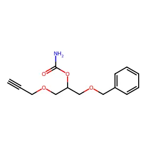 2-Propanol, 1-benzyloxy-3-(2-propynyloxy)-, carbamate structure