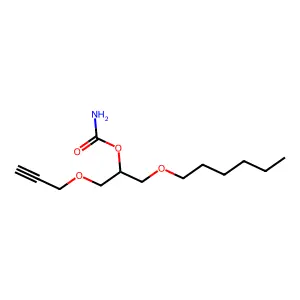 2-Propanol, 1-hexyloxy-3-(2-propynyloxy)-, carbamate structure