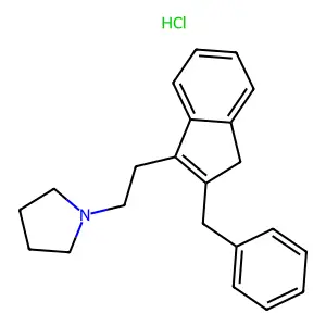 Pyrrolidine, 1-(2-(2-benzylinden-3-yl)ethyl)-, hydrochloride structure