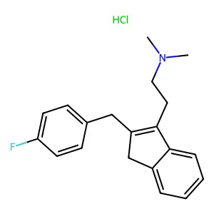Indene-3-ethylamine, N,N-dimethyl-2-(p-fluorobenzyl)-, hydrochloride structure