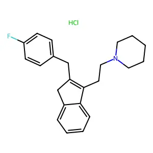 Piperidine, 1-(2-(2-(p-fluorobenzyl)inden-3-yl)ethyl)-, hydrochloride structure