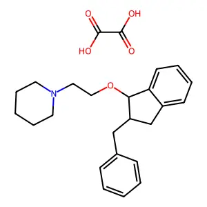 Piperidine, 1-(2-((2-benzyl-1-indanyl)oxy)ethyl)-, oxalate (1:1), trans- structure