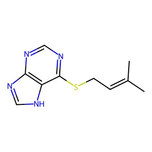 6-(3-Methyl-2-butenylthio)purine structure