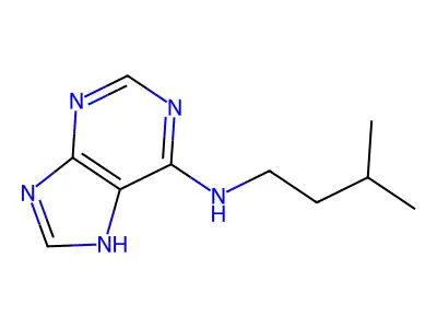 N-(3-methylbutyl)-7H-purin-6-amine structure