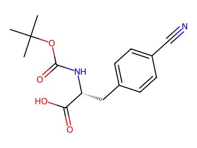 Boc-4-cyano-D-phenylalanine structure