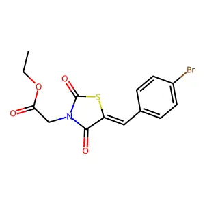 ethyl [(5E)-5-(4-bromobenzylidene)-2,4-dioxo-1,3-thiazolidin-3-yl]acetate structure