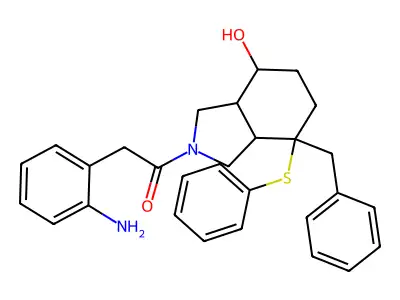 Thiopyrano(2,3-c)pyrrole, octahydro-6-((2-(dimethylamino)phenyl)acetyl)-4,4-diphenyl-, 1-oxide, (1-alpha,4a-alpha,7a-alpha)-(+-)- structure