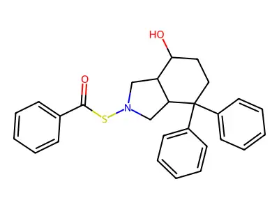 2-(Benzoylsulfanyl)-7,7-diphenyloctahydro-1H-isoindol-4-ol structure