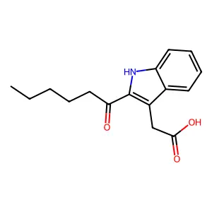 (2-己酰基-1H-吲哚-3-基)乙酸 structure